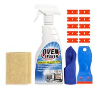Oven Cleaning Kit, 500ml Kitchen Cleaner Spray with Non-Scratch Scraper, Sisal Cleaning Cloth, Towel, High-efficiency Fast Hob Cleaner for Grills, Baking Trays, Range Hoods, etc. (16.9, Fluid Ounces)