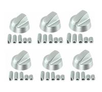 Oven Cooker Hob Control Silver Knob Switch + 5 Adaptor Kit For Belling (Pack Of 6)