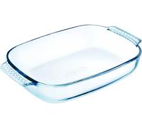 Pyrex Optimum Glass Rectangular Roaster High Resistance Easy Grip 34cm, 2.6L