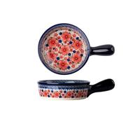oven dish Taller and Deeper Handle Bowl Vintage Ceramic Tableware Home Salad Heat-resistant Baking Dish baking tray(16.3cm)