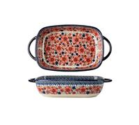 oven dish Taller and Deeper Handle Bowl Vintage Ceramic Tableware Home Salad Heat-resistant Baking Dish baking tray(27.6cm)