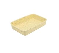 Oven Dishe Rectangular Ceramic Dinner Plates for Use in Both Microwave(Yellow,Medium)