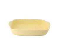 Oven Dishe Rectangular Ceramic Double Handled Heat Baking Dish(Yellow,Medium)