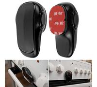 Oven Door Child Safety Lock, 2 pcs, Black, with Special Heat-Resistant Adhesive, Double Safety Button, Easy to Install, Baby Oven Front Lock, Childproof Cooker Lock, Stove Guard for Toddler Protection