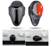 Oven Door Child Safety Lock, 2 pcs, Black, with Special Heat-Resistant Adhesive, Double Safety Button, Easy to Install, Baby Oven Front Lock, Childproof Cooker Lock, Stove Guard for Toddler Protection
