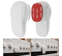 Oven Door Child Safety Lock, 2 pcs, White, with Special Heat-Resistant Adhesive, Double Safety Button, Easy to Install, Baby Oven Front Lock, Childproof Cooker Lock, Stove Guard for Toddler Protection