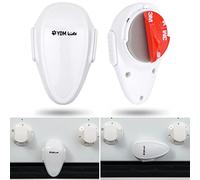Oven Door Child Safety Lock, 2 pcs, White, with Special Heat-Resistant Adhesive, Double Safety Button, Easy to Install, Baby Oven Front Lock, Childproof Cooker Lock, Stove Guard for Toddler Protection