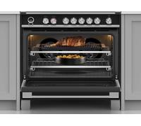 Fisher & Paykel OR90SCI6B1 90cm wide Electric Range Cooker with Induction Hob and Pyrolytic Cleaning - Black - A Rated, Black