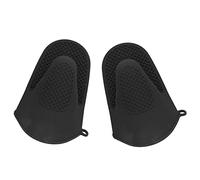 Oven Glove Thicken Silicone Pot Holder Mini Oven Mitt Heat Resistant Pinch Covers for Baking, Cooking, Bbq Grilling (Black)