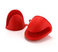 Oven Glove Thicken Silicone Pot Holder Mini Oven Mitts Heat Resistant Pinch Covers for Baking, Cooking, Bbq Grilling (Red)