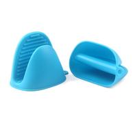 Oven Glove Thicken Silicone Pot Holder Mini Oven Mitts Heat Resistant Pinch Covers for Baking, Cooking, Bbq Grilling (Blue)