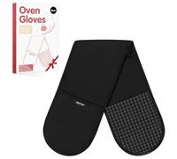 Oven Gloves, 500°F Heat Resistant Oven Mitts,BBQ Mittens with Non-Slip Grip | 84 x 18cm Extra Long Double Silicone Oven Mitts for Outdoot or indoor Cooking, Baking & Grilling, Machine Washable
