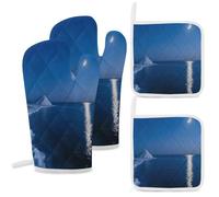 Oven Gloves And Potholders 4-piece Set Heat Resistant Crescent Salt Domes Oven Gloves, Oven Glove Heat Resistant, Heat Resistant Glove Suitable for Baking, Kitchen, Outdoor Grilling, Camping