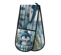 Oven Gloves Double Oven Gloves Penguin Pinecone Oven Mitts Pot Holder Heat Resistant Quilted for BBQ Baking Kitchen Cooking Gloves