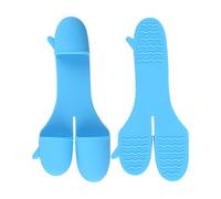 Oven Gloves - Heat Resistant Cooking Gloves, Oven Mitts, Anti-Slip Three-Finger Silicone Kitchen Gadgets | For Baking Grilling BBQ Restaurant Outdoor Camping Picnic Pot Pan Plate And More