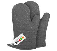 Oven Gloves Heat Resistant Double Sided Non Slip Silicone Oven Mitts for Grilling Cooking Baking Barbecue - Silicone 1 Pair, Grey Christmas Oven Gloves