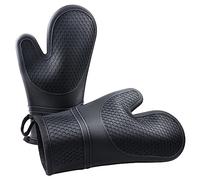 Oven Gloves Heat Resistant up to 300 °C, Set of 2 Pot Holders Gloves with Silicone Coating, Perfect for the Kitchen, Grilling, Cooking, Baking, and BBQ Cooking Set Baking