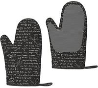 Oven Gloves Math Vector Seamless Silicone Oven Mitts Anti-Slip Cooking Gloves,Heat Resistant Baking Mitts A Pair