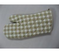 Oven Gloves Single Check Design Gingham Cream, 100% Cotton