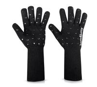 Oven Gloves with Fingers by Beets & Berry, Cooking Gloves Heat Resistant up to 650°F, for Small Hands, Baking Gloves Extra Long, BBQ Glove, Oven Glove, Kitchen Gloves for Oven, Grill Gloves, Black