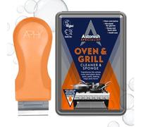 Oven & Grill Cleaner 250g - Powerful Kitchen Degreaser for Ovens, Trays, Pans & Cookers with Sponge, APHY Scraper & 10 Spare Units - Removes Burnt Grease & Tough Stains