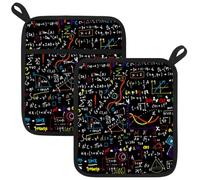 Oven Hot Pads for Kitchen, Math Linear Mathematics Circle Geometrical Plots Pattern Pot Holders Set of 2 Heat Resistant & Non Slip Potholders, Pot Holder for Kitchen Cooking Baking Barbecue BBQ