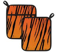 Oven Hot Pads for Kitchen, Tiger Stripe Pot Holders Set of 2 Heat Resistant & Non Slip Potholders, Pot Holder for Kitchen Cooking Baking Barbecue BBQ
