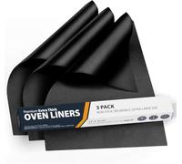 Oven Liners for Bottom of Oven - 3 Pack Large Heavy Duty Mats, 16.25”x23” Non-Stick Reusable Liner for Electric, Gas, Toasters, Grills - BPA & PFOA Free Kitchen Accessory to Keep It Clean (Black)