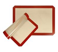 Oven Mat, 2 Pcs 11.8 Inch x 8.26 Inch 250 Degrees High Temperature Resistant Silicone Reusable Non-stick Barbecue Mat for Baking (M)