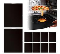 Oven Mat for Oven Liner, 10 Pieces, Heat Resistant, Non-Stick Baking Accessory Set, Oven Protection Mat for the Oven, for Grill, Barbecue, Garden, Cooking, Bread, Pizza, Steak, Chicken