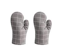 Oven Mitts, 1 Pairs Heat Resistant Kitchen Oven Mitts for 200 Degrees, Oven Gloves, Heat Resistant Double Sided Non Slip Oven Mitts, for Grilling, Cooking, Baking, Barbecue, Gray