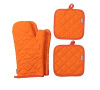 Oven Mitts and Pot Holders 4 pcs Set,High Heat Resistant 500 Degree Extra Thicken Long Kitchen Cotton Oven Glove for Cooking (12 Inch,Orange)…