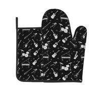 Oven Mitts And Pot Holders Musical Instrument Guitar Piano Ovenglove | Oven Mitts And Potholders Heat Resistant Non-Slip Cooking Gloves For Microwave Bbq Grilling