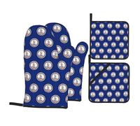 Oven Mitts And Potholder Virginia State Flag Set Of 4 Oven Mitts Pair Waterproof Kitchen Gloves For Cooking Baking Grilling