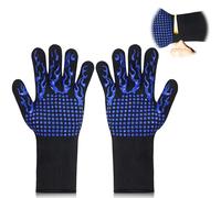 Oven Mitts,BBQ Fireproof Gloves, Grill Cut-Resistant Gloves 1472°F Heat Resistant Gloves, Non-Slip Silicone Oven Gloves, Kitchen Safe Cooking Gloves for Oven Mitts,Barbecue,Cooking, Frying (Blue)