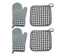 Oven Mitts - Cooking Gloves For Kitchen | Heat Resistant Silicone Grill Gloves With Textured Non Slip Handle | Heat Protection Waterproof