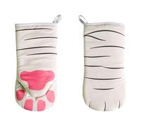 Oven Mitts, Cute Cat Paw Oven Mitts Heat Resistant Gloves Kitten Paw Microwave Kitchen Gloves, Cat Paw Design Heat Resistant Oven Gloves Thick Cotton Lining Cooking Baking Potholder Gloves (white)