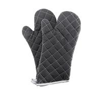 Oven Mitts Flame Retardant Mitts Heat Resistant to 425 °F 15 Inch Kitchen Mitt Black Color 2-Pack