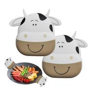 Oven Mitts Heat Resistant - Non-slip Silicone Barbecue Gloves, Cute Cow Shape Anti-scald Baking Mitts, Mini Pinch-On Design, 2 Pack | For Cooking, Baking, Parties, Outdoor Barbecue, Kitchenvei