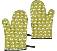 Oven Mitts,Jack Russell Terrier,Oven Mitts Anti-Slip Cooking Gloves,Heat Resistant Baking Mitts A Pair