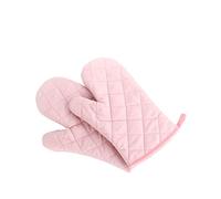 Oven Mitts, Premium Heat Resistant Kitchen Gloves Cotton & Polyester Quilted Oversized Mittens, 1 Pair Pink