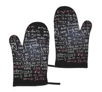 Oven Mitts Set of 2 Non-Slip Oven Gloves for Kitchen Math Formula Oven Mitt Heat Resistant Oven Glove for Cooking Microwave Baking BBQ
