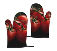 Oven Mitts Sets of 2 Heat Resistant BBQ Gloves Tomatoes Oven Mitts Kitchen Gloves Non-Slip Kitchen Mittens for Cooking Baking Grilling BBQ Microwave