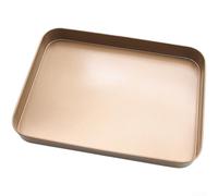 Oven Pan constructed from premium materials with non coating finish, designed to evenly distribute heat and resist bending, includes easy grip handles (Gold-L)