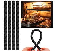 Oven Rack Covers-4 pcs Protectors, Silicone Shields, Heat Resistant Guards Child Safety Protection Toaster Baking Edge Shields - Against Burns and Scars (Black)