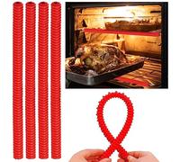 Oven Rack Covers-4 pcs Protectors, Silicone Shields, Heat Resistant Guards Child Safety Protection Toaster Baking Edge Shields - Against Burns and Scars (Red)