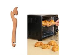 Oven Rack Puller Tool, Heat-Resistant Curved Oven Rack Push Pull Tool with Wood Handle for Safely Pulling Racks from Toaster, Microwave, Air Fryer to Prevent Burns