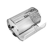 Oven Roast Basket, Stainless Steel BBQ Grill Rolling Basket for Vegetables Rotisserie Peanut Beans French Fries Grilling Cookware
