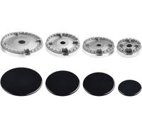 Oven Roller Gas Burner, Oven Cooker Hob Gas Burner Crown & Flame Cap Kit For Shabaf Cooker Neff Boschs (Flat)