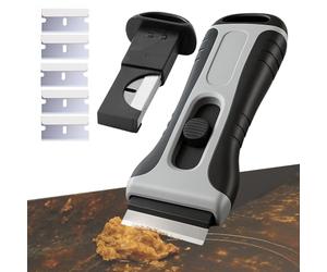 Oven Scraper Max Pro Tool, Premium & Heavy Duty Cleaner with Retractable Blades, Non-Scratch Glass, Ceramic & Induction Hob Scraper, Paint & Window Scraper, Adhesive Remover - Multi Cleaning Tool